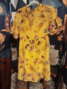 wonder nation Yellow Floral & Butterfly Mini Dress